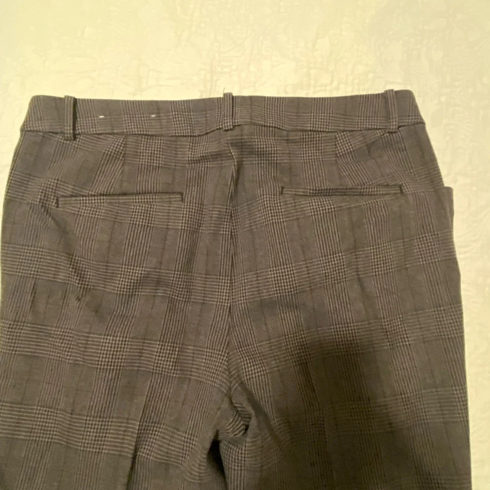LOFT Glen Plaid Skinny Trousers – Gray Check Work Pant Size 14 - Picture 5 of 5